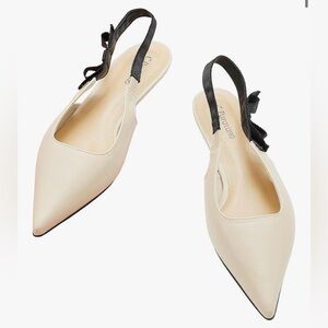 Chic Cream and Black Slingback Heels